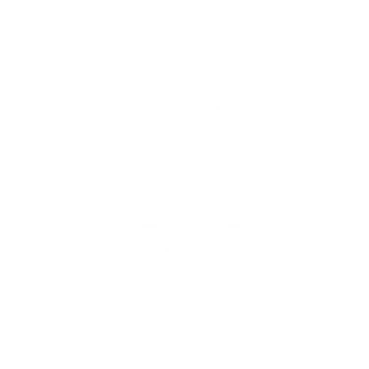 A logo with a hand and feather encircling a mountain.
